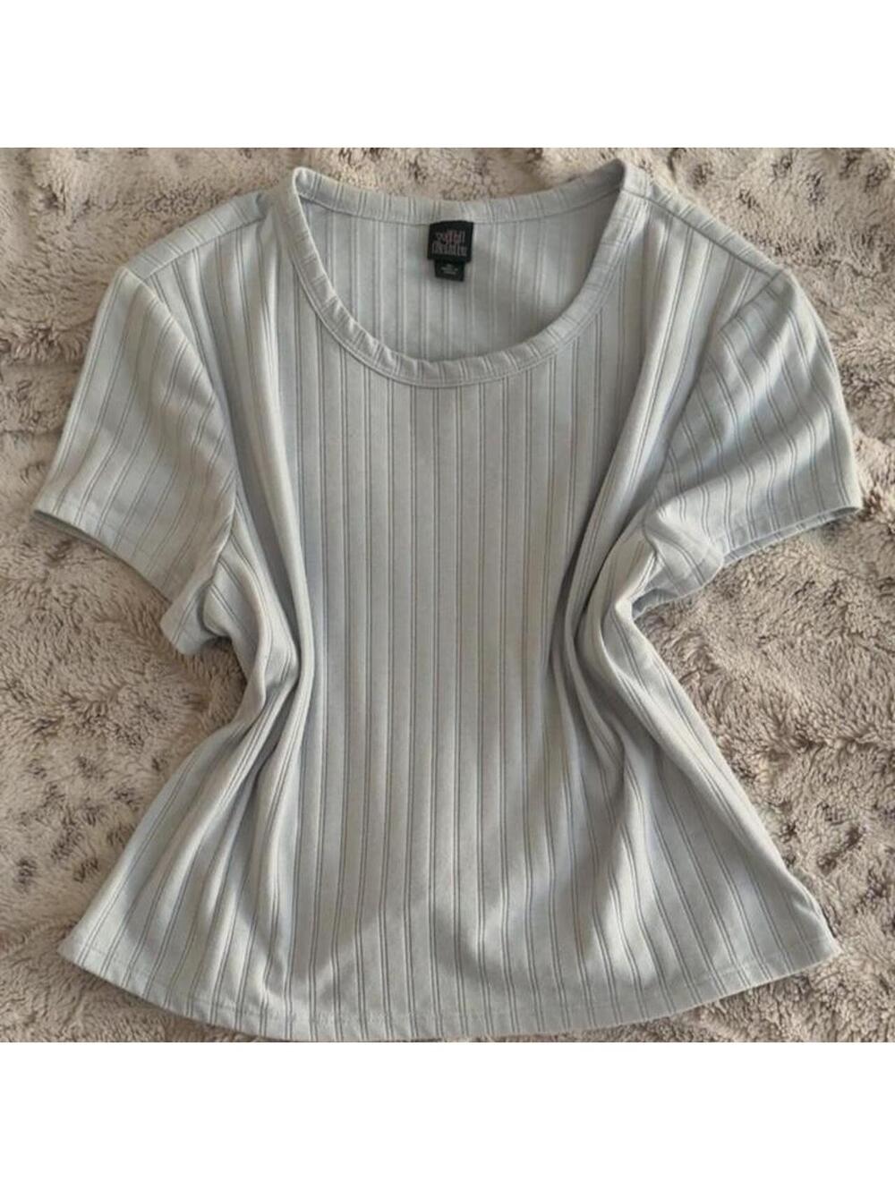 wild fable powder blue ribbed top with cute backless detail